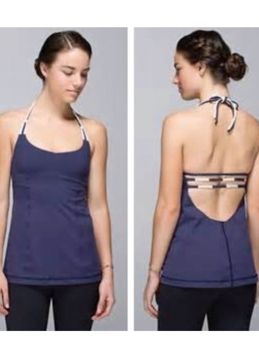 lululemon athletica Navy Open-Back Halter Tank